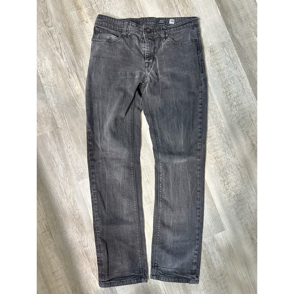Volcom Vorta Slim Straight Stretch Denim Skate Jeans. Washed Black, Men's 32X32
